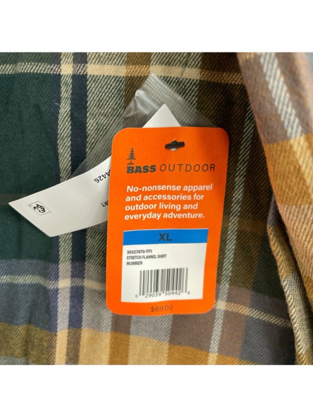 NWT Bass Outdoor Men's XL Stretch Flannel Plaid Button up Shirt Outdoor J2038 - Picture 10 of 14